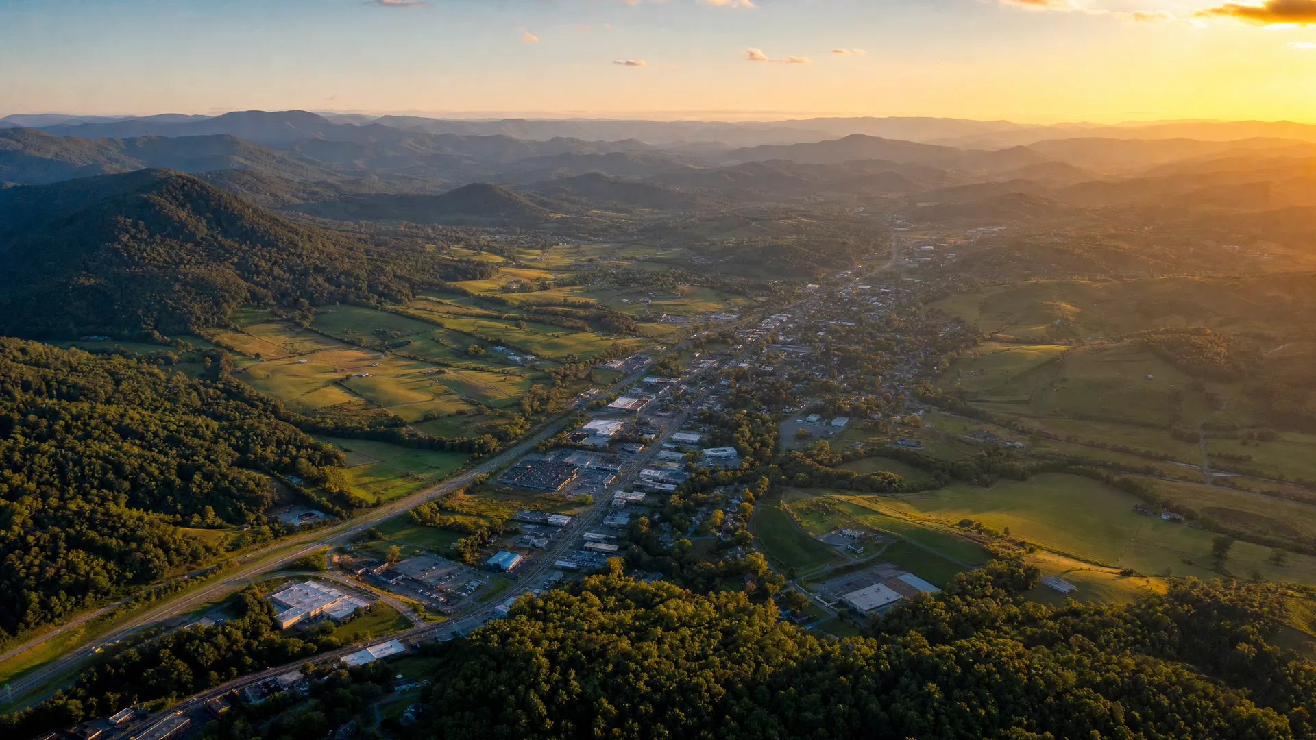 Aerial view of Southwest Virginia