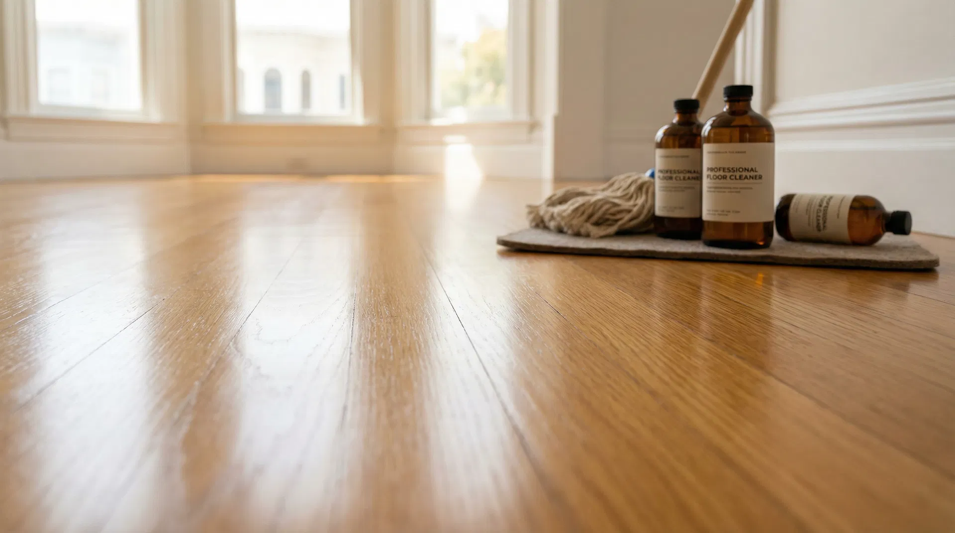 Beautifully cleaned hardwood floors in a San Francisco Victorian home