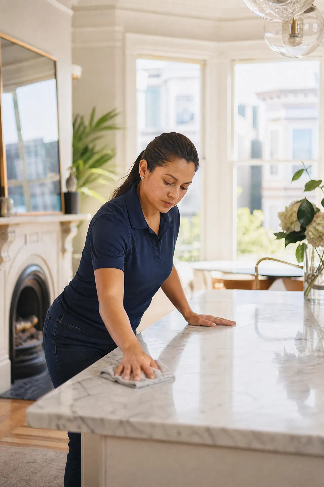 Professional cleaner arriving for same-day cleaning in San Francisco