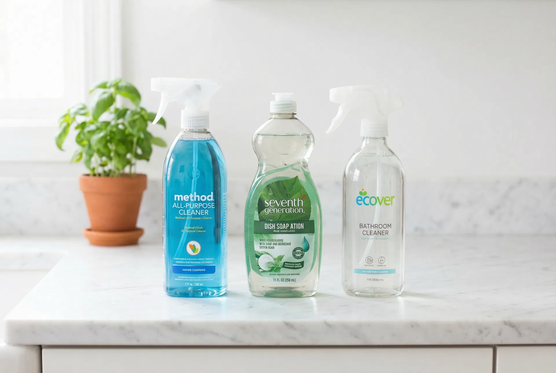 Eco-friendly cleaning products used by Green Planet Cleaning in Mill Valley homes — Method, Seventh Generation, and Ecover
