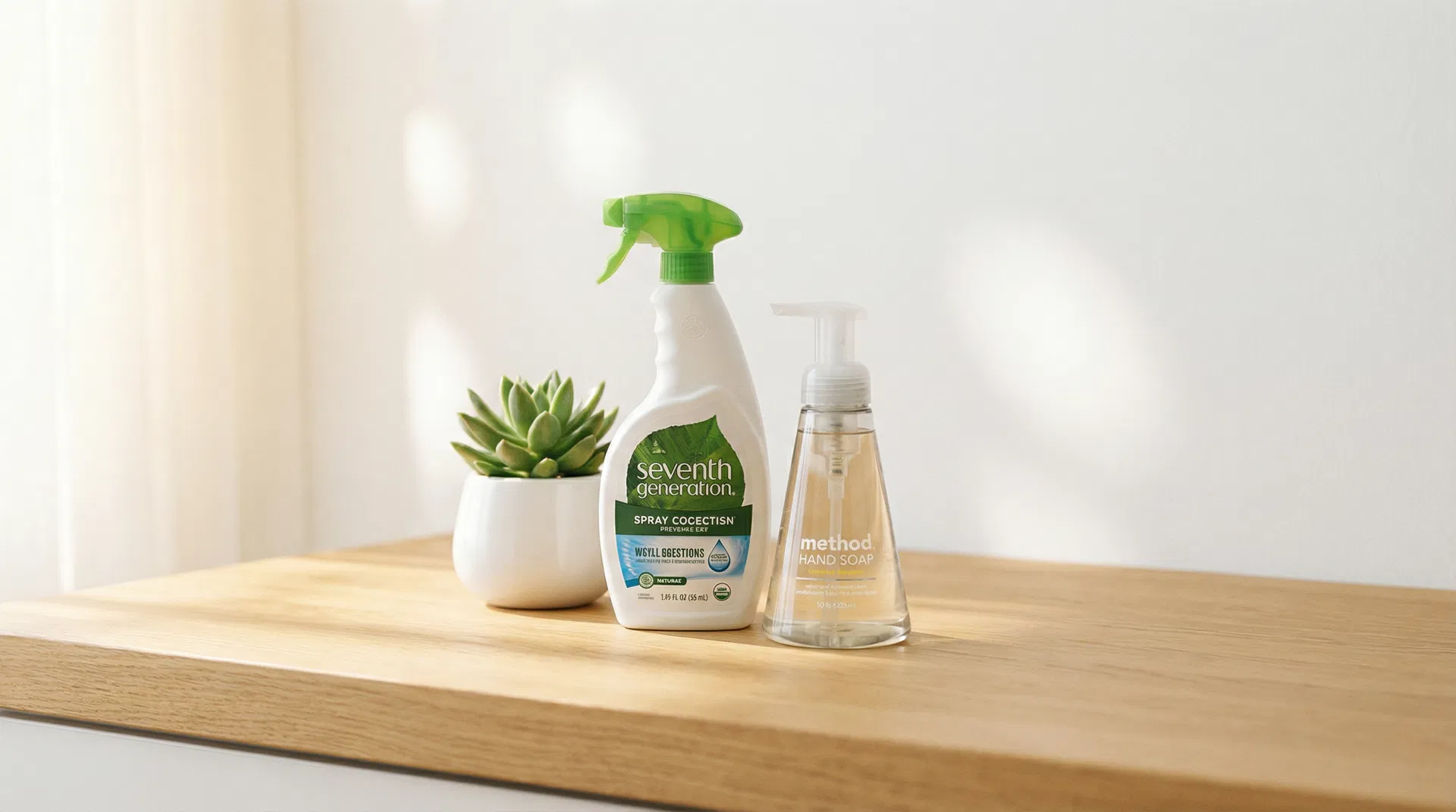 Seventh Generation products on wood