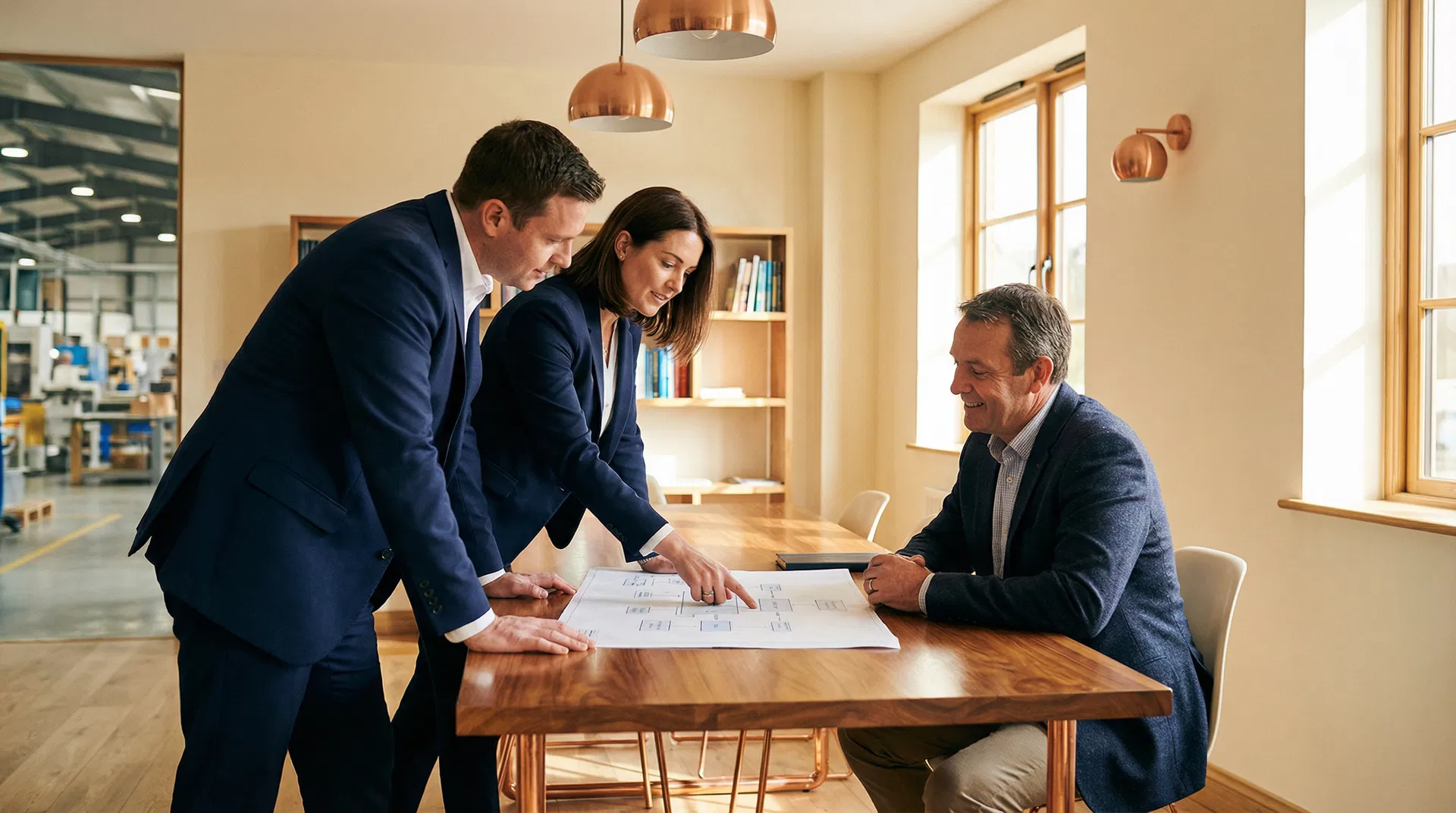 Team consultation with business owner