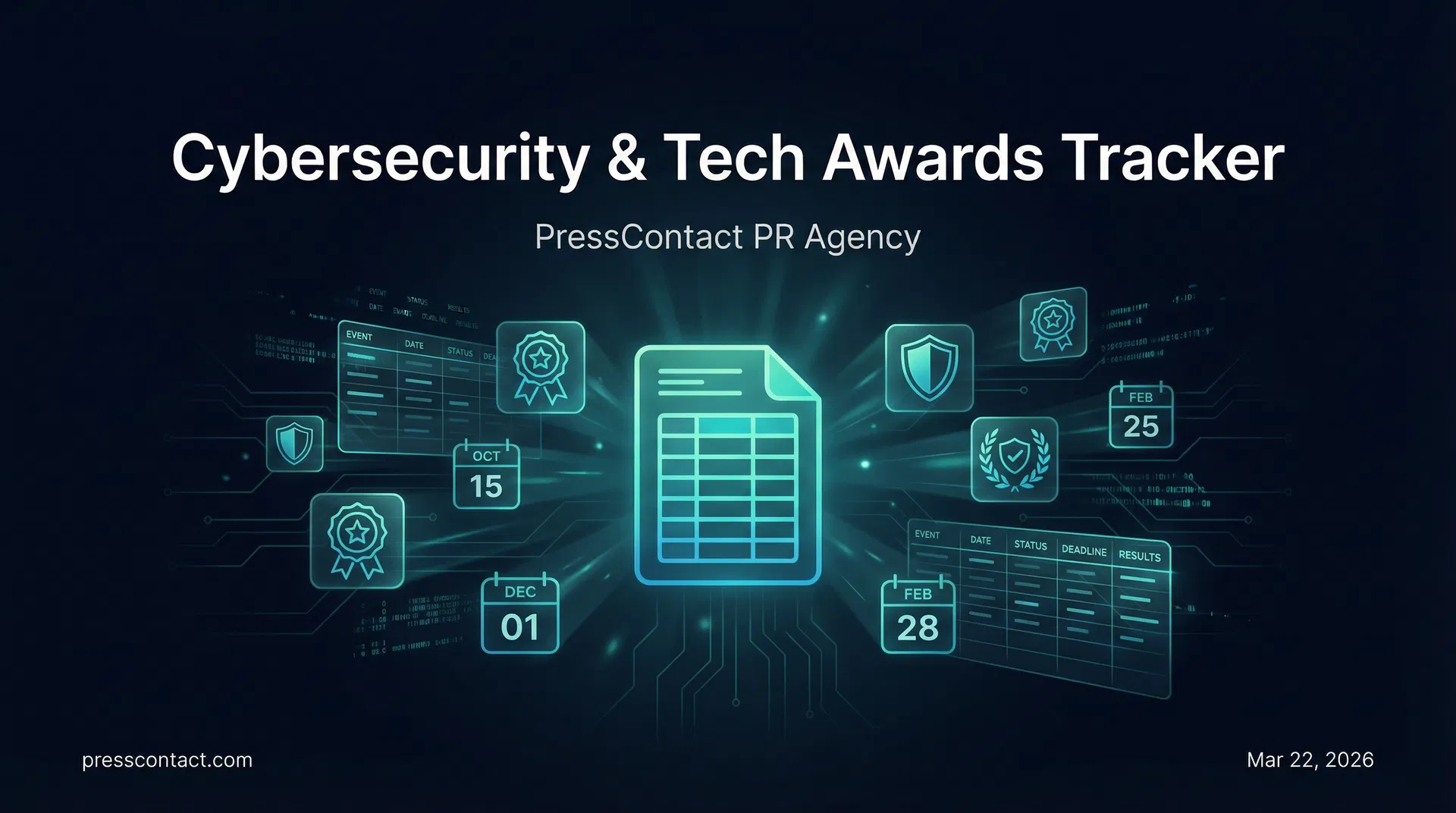 PressContact's Shared Resources Series: Cybersecurity & Tech Awards Tracker (Google Sheet)