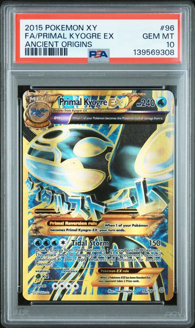 2015 POKEMON XY ANCIENT ORIGINS #96 FA/PRIMAL KYOGRE EX ANCIENT ORIGINS - Front