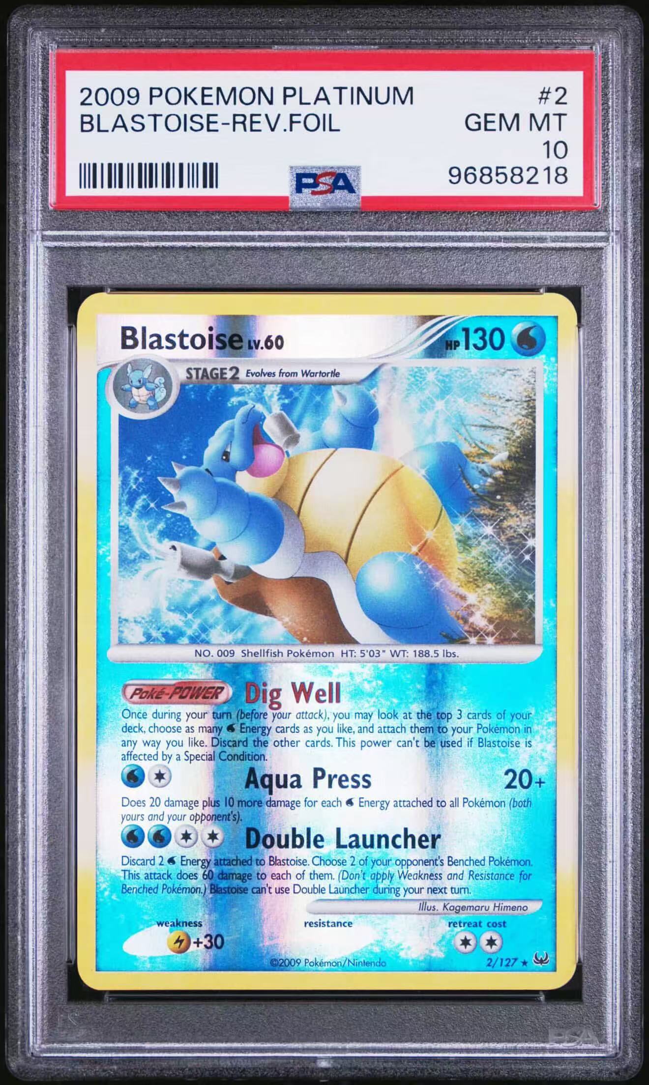 2009 POKEMON PLATINUM #2 BLASTOISE-REV.FOIL - Front