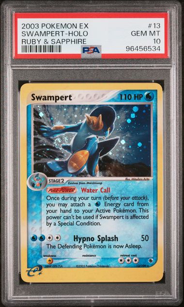 2003 POKEMON EX RUBY & SAPPHIRE #13 SWAMPERT-HOLO RUBY & SAPPHIRE - Front