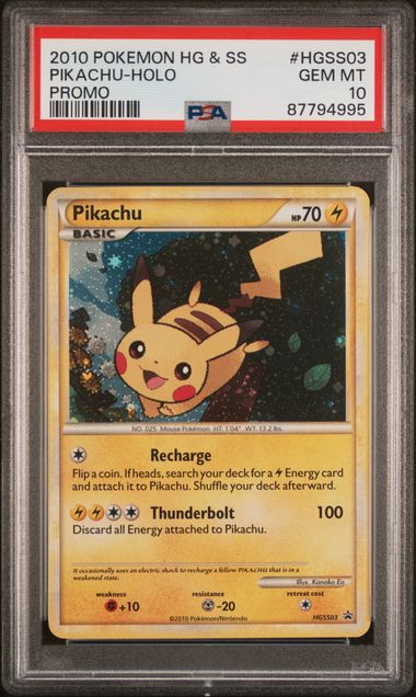 2010 POKEMON HEARTGOLD & SOULSILVER PROMO #HGSS03 PIKACHU-HOLO PROMO - Front
