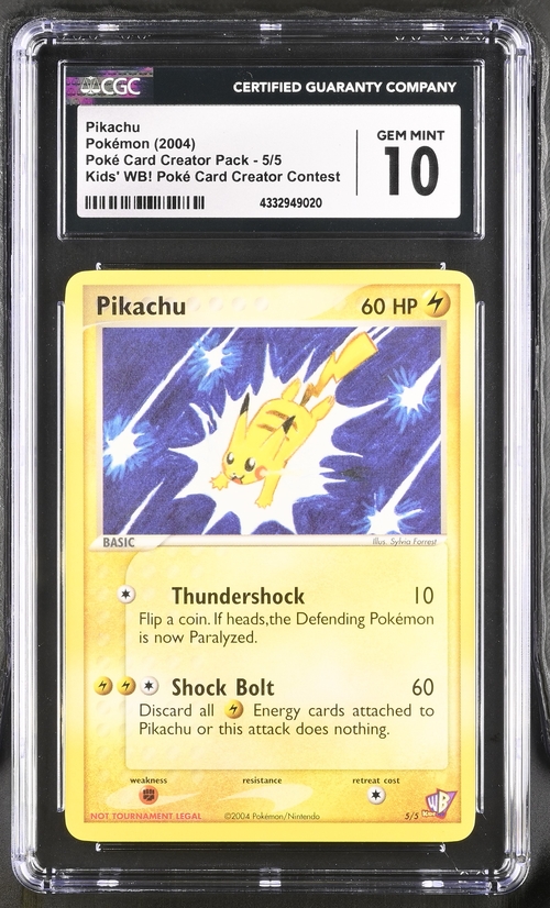 2004 Pokémon Poké Card Creator Pack -5/5 Pikachu Kids' WB! Poké Card Creator Contest - Front