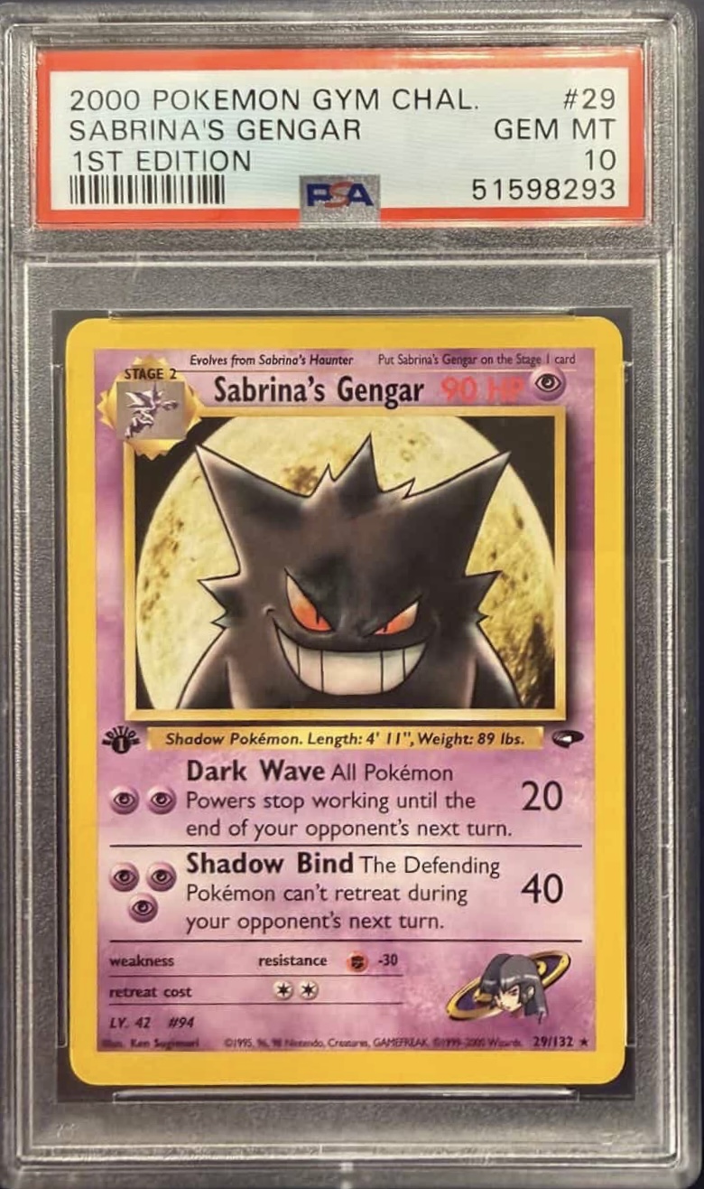 2000 POKEMON GYM CHALLENGE #29 SABRINA'S GENGAR 1ST EDITION - Front