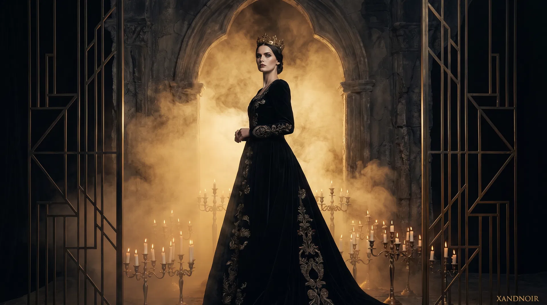 XandNoir — She who has lived a thousand lives. Dark luxury fashion editorial.