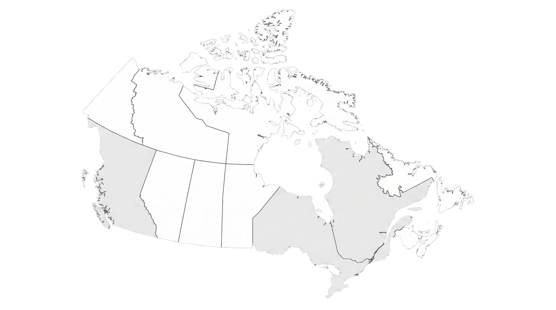 Canada Map - All 13 Provinces and Territories Covered