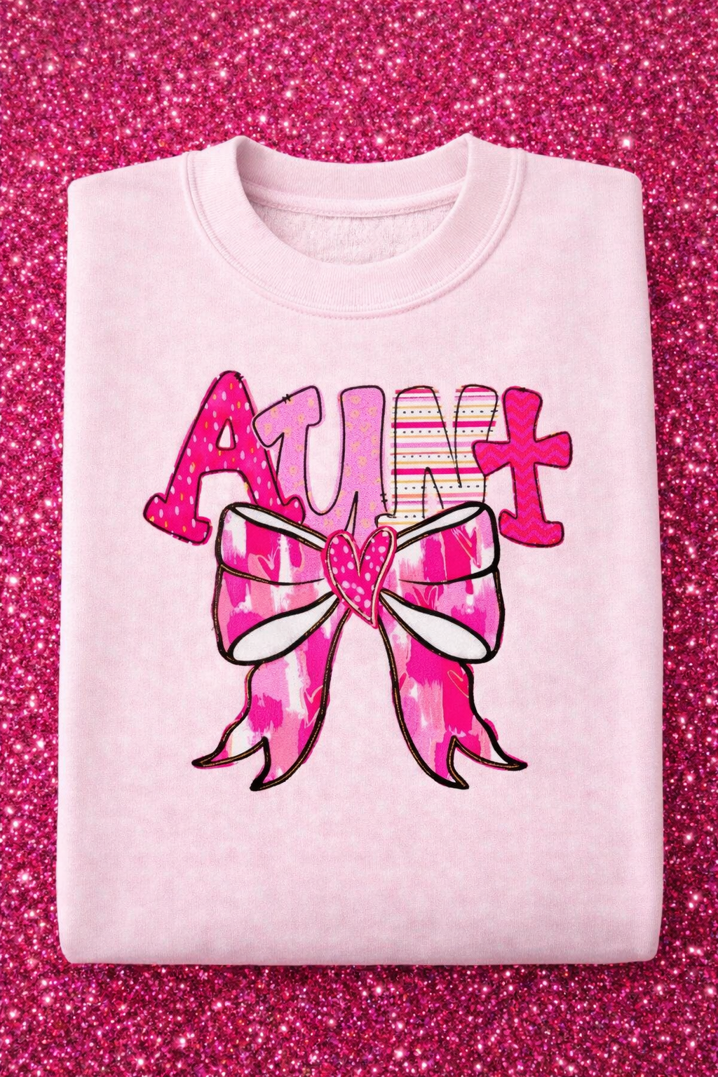 Pink Aunt Bow Sweatshirt