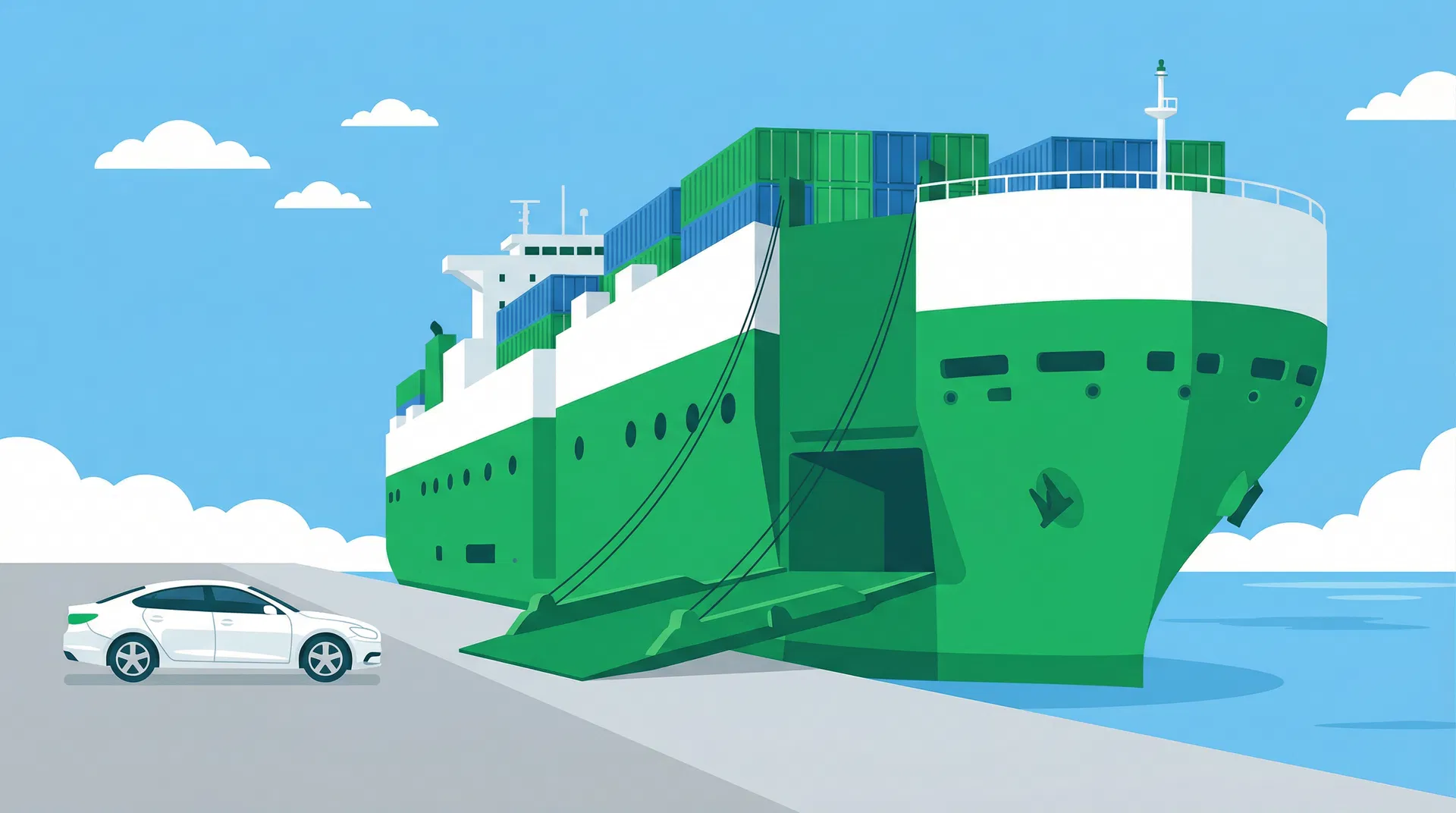 차량 해외 선적 일러스트