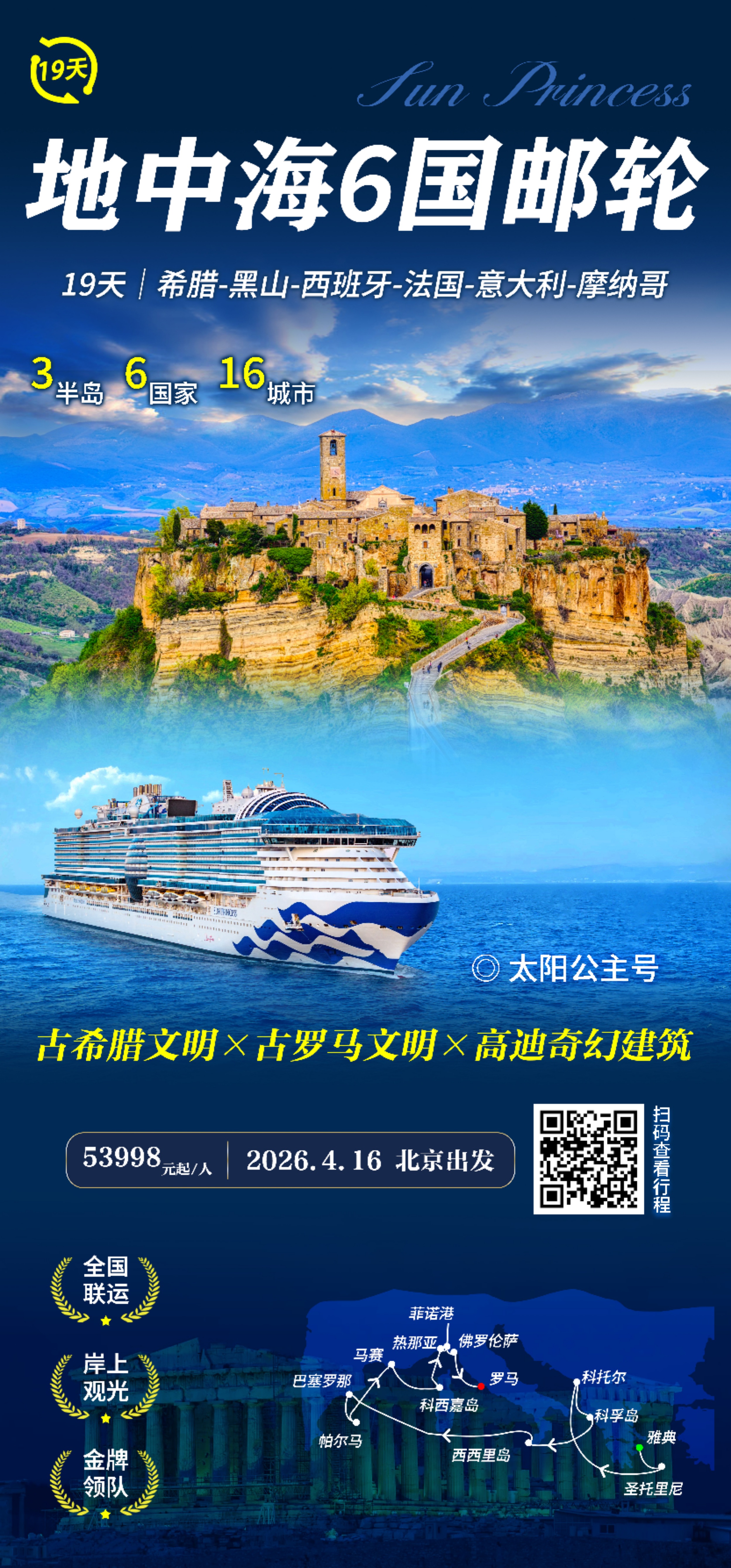 Sun Princess 地中海6国邮轮