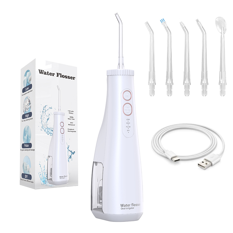 Cordless Water Flosser for Teeth 300ml Portable Rechargeable Oral Irrigator IPX7 Waterproof Dental Cleaner