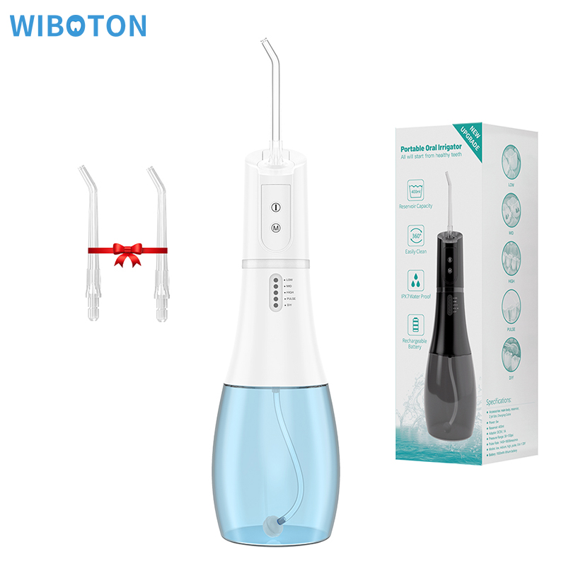 400ml Cordless Water Dental Flosser IPX7 5 Modes Rechargeable Type-C Portable Teeth Cleaner Oral Irrigator