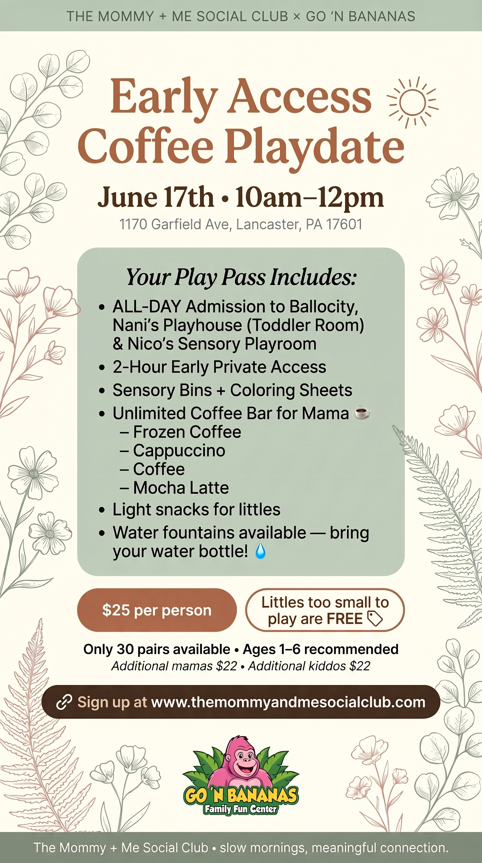 Early Access Coffee Playdate event poster