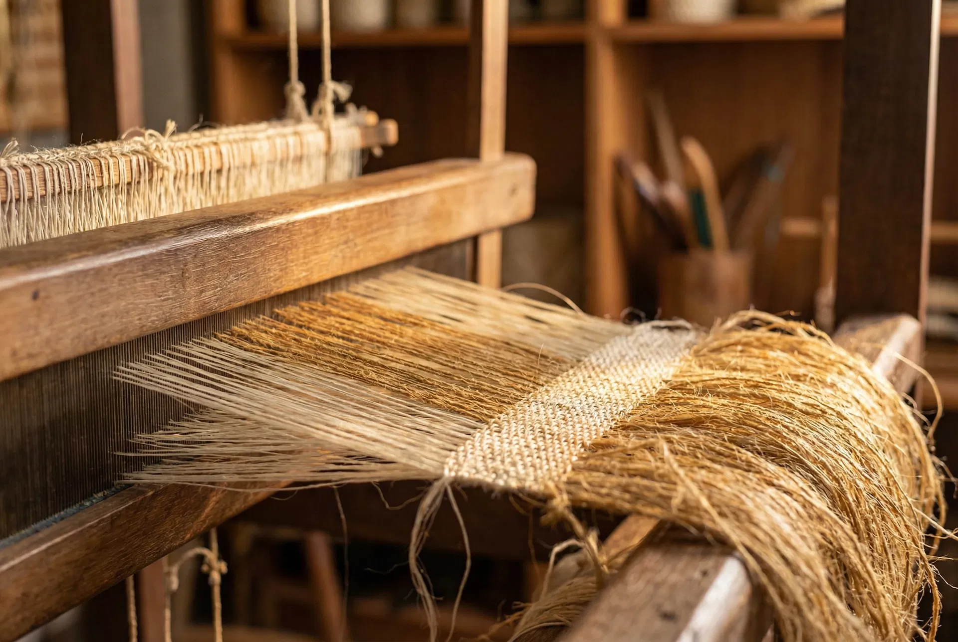 Philippine heritage weaving — traditional loom with natural fibers