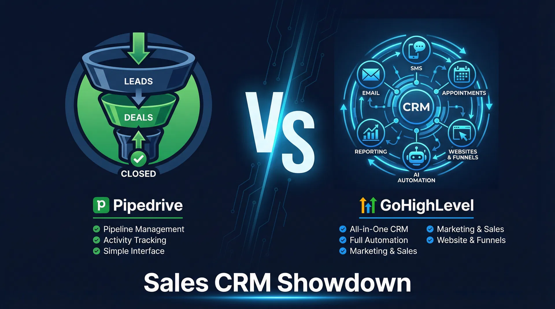 GoHighLevel vs Pipedrive comparison