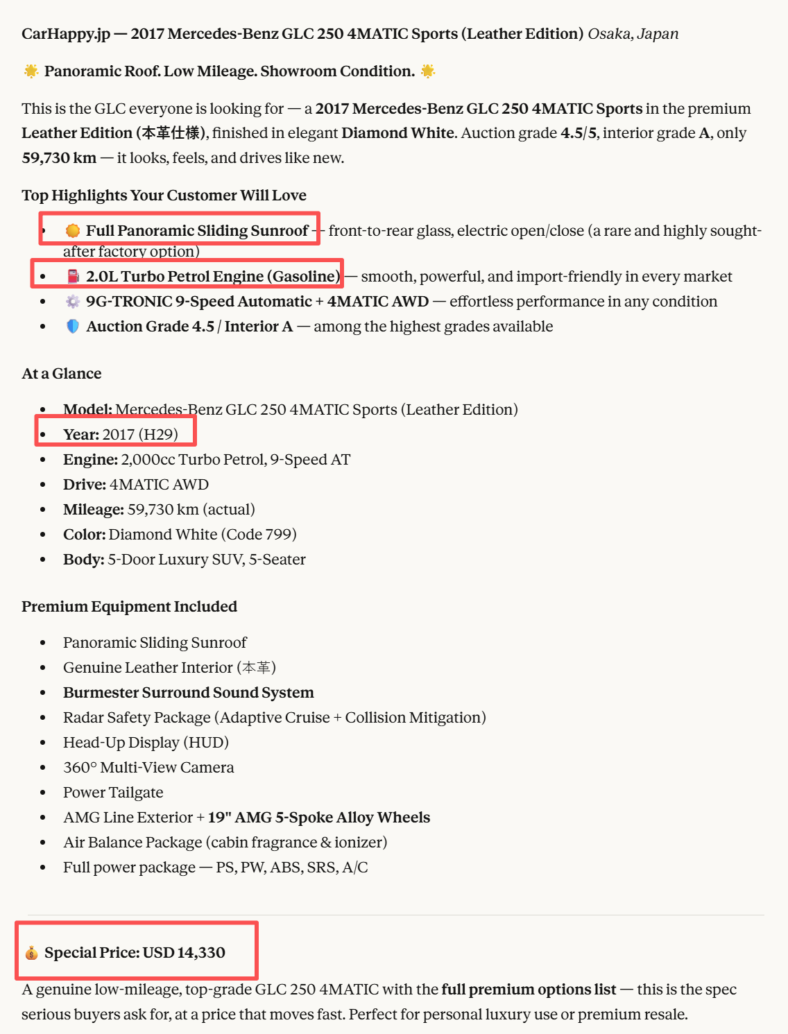 Mercedes-Benz GLC 250 4MATIC Sports (Leather Edition) 8