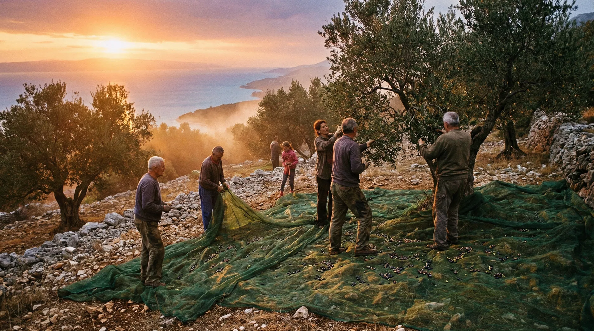 Ručna berba maslina u Dalmaciji