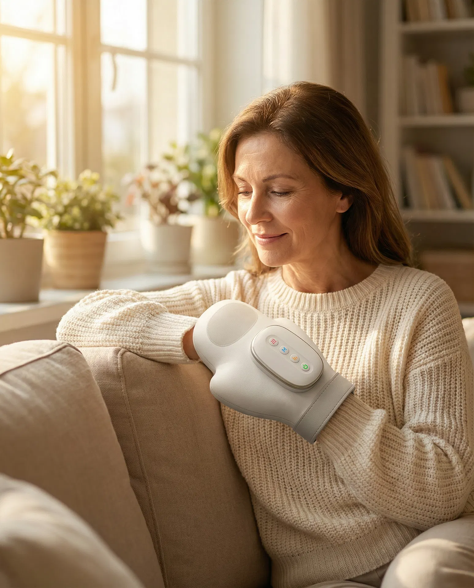 Hand inserted in REVIVO Massager