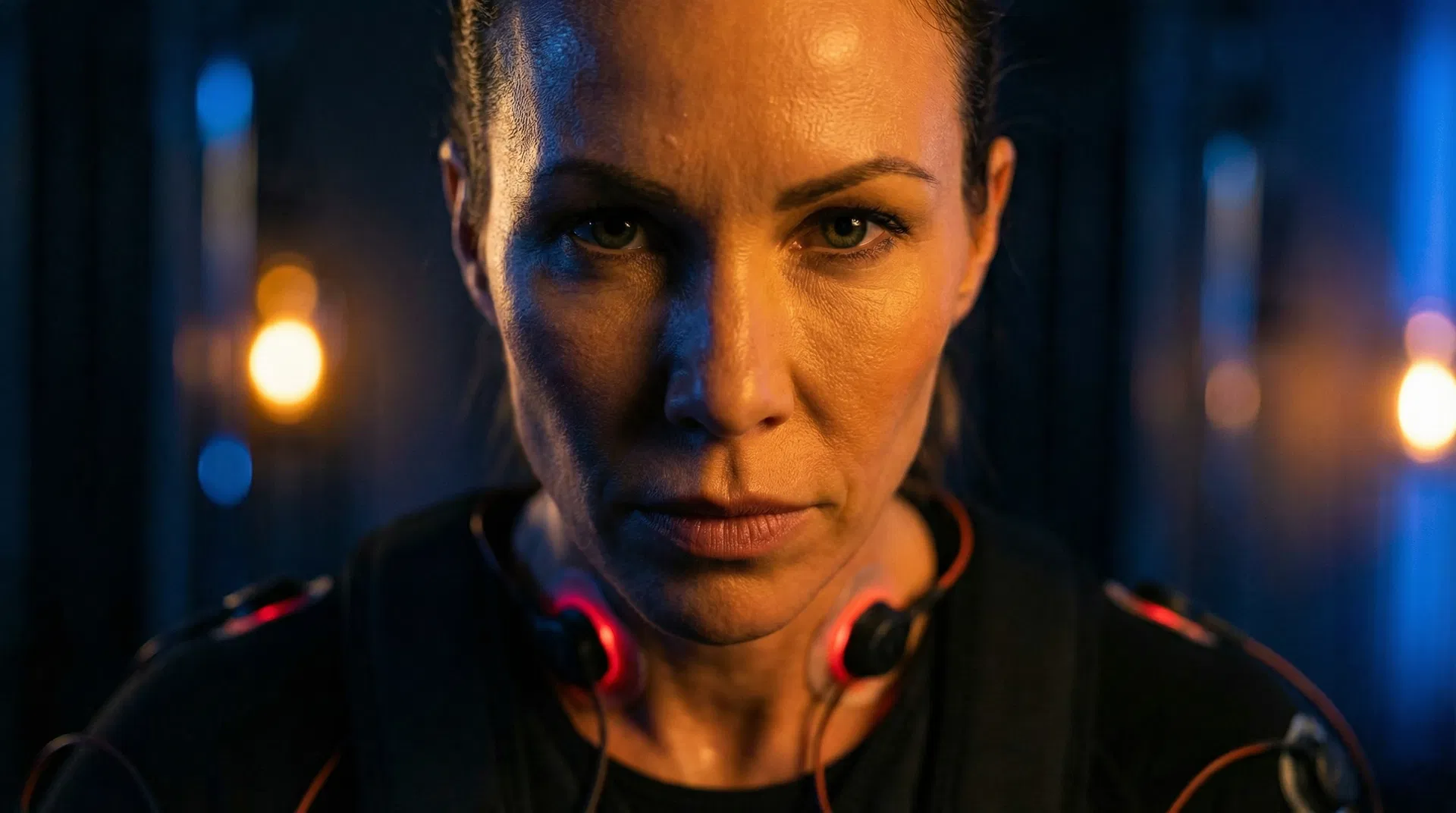 Woman in EMS Zeus training suit working out at Valjalah studio Miami Beach