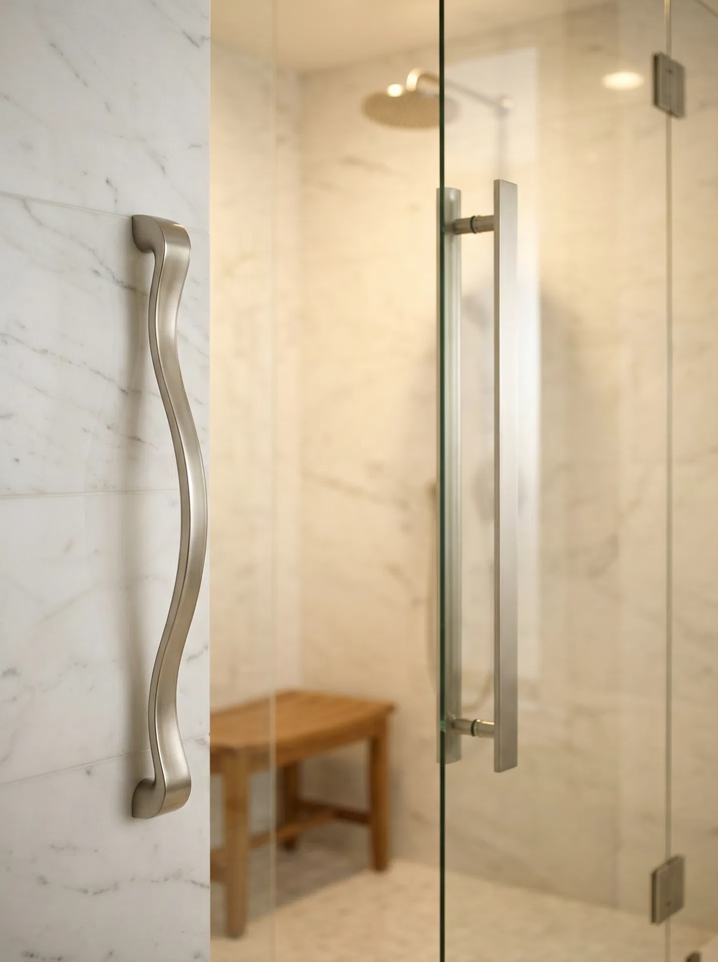 Designer grab bar installation for senior bathroom in Queens NY