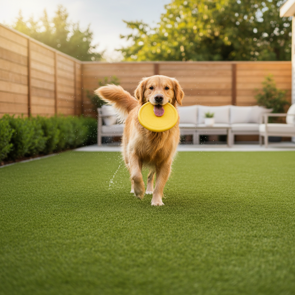 7 Dog-Friendly Backyard Ideas with Synthetic Turf in New Canaan, CT - artificial grass installation by Pags The Turf Guy