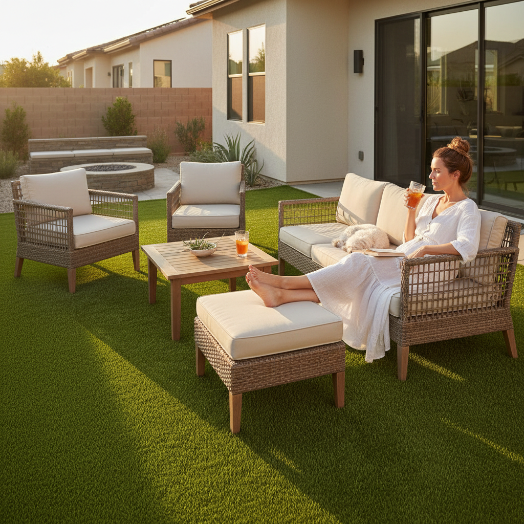 Artificial grass benefits for homeowners - backyard entertainment and