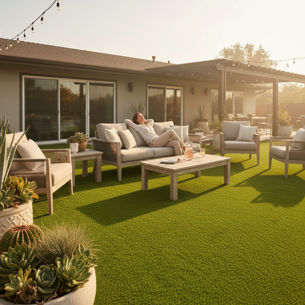 Artificial grass benefits for homeowners - backyard entertainment and