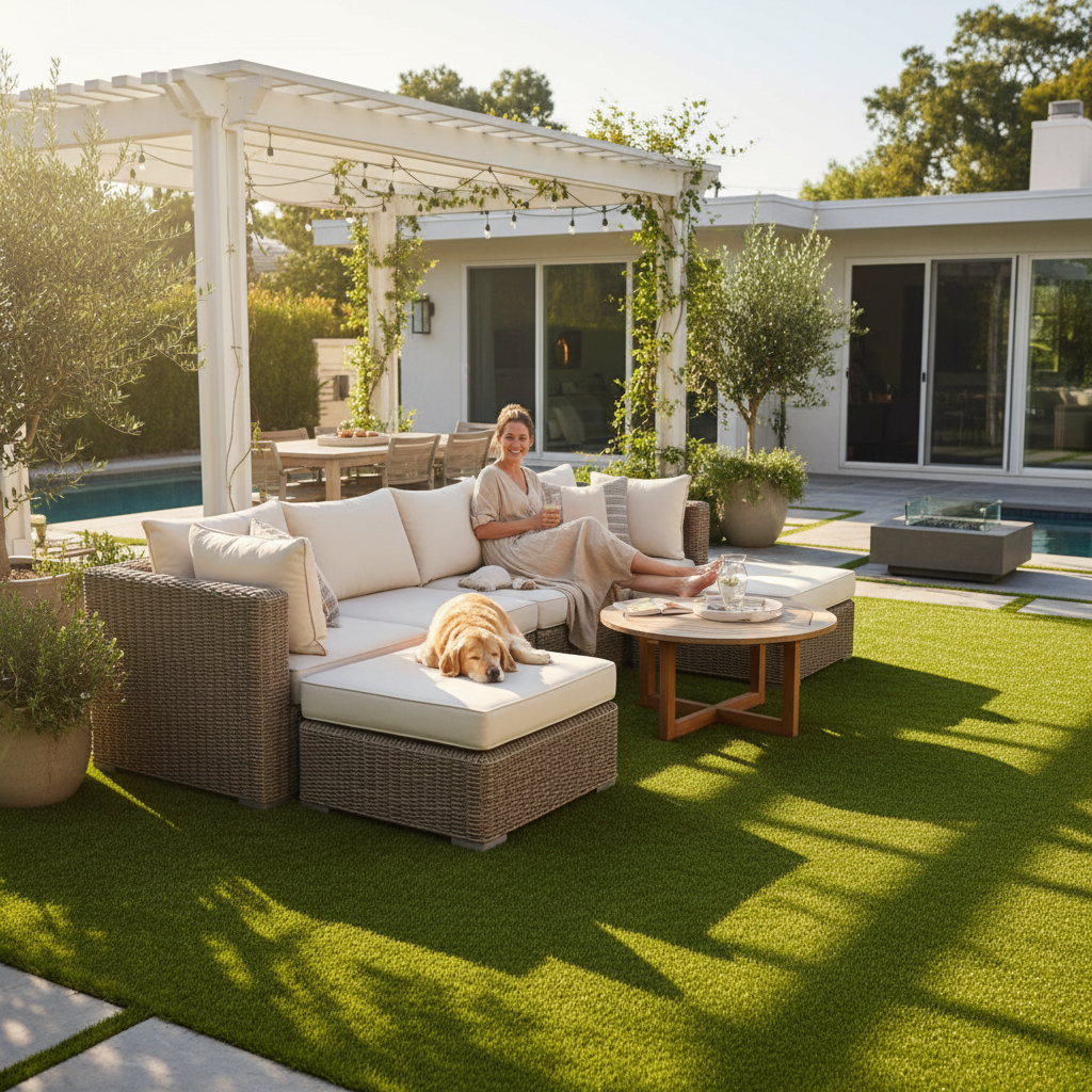 Artificial grass benefits for homeowners - backyard entertainment and