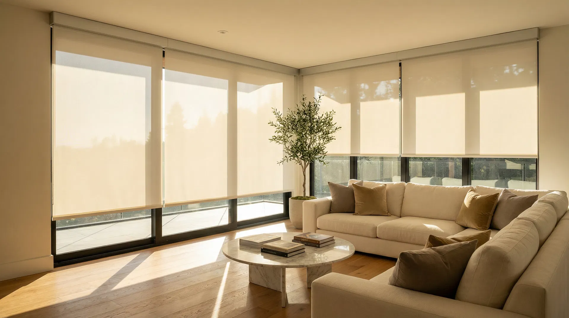Motorized Window Treatments - Shore Shades & Finishes Modern bedroom with motorized window treatments - smart home integration by Shore Shades & Finishes