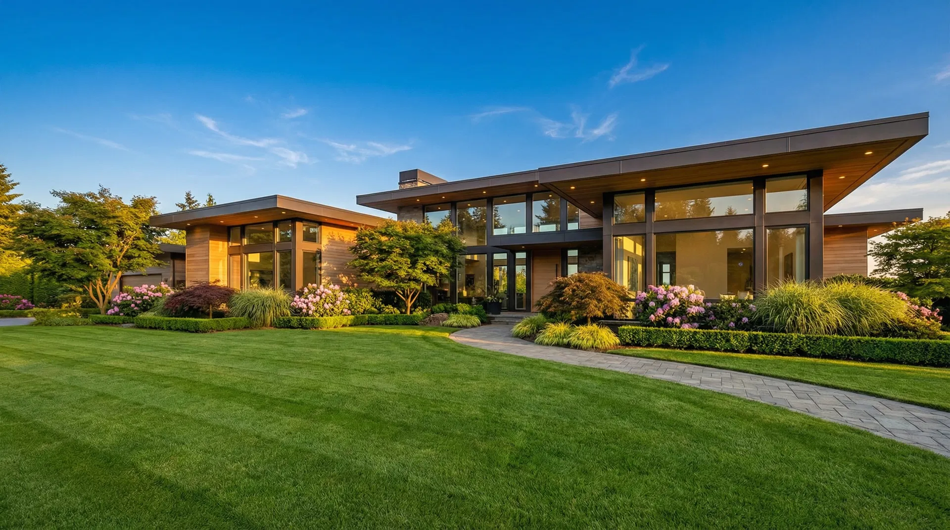 Beautiful modern home with curated outdoor green space