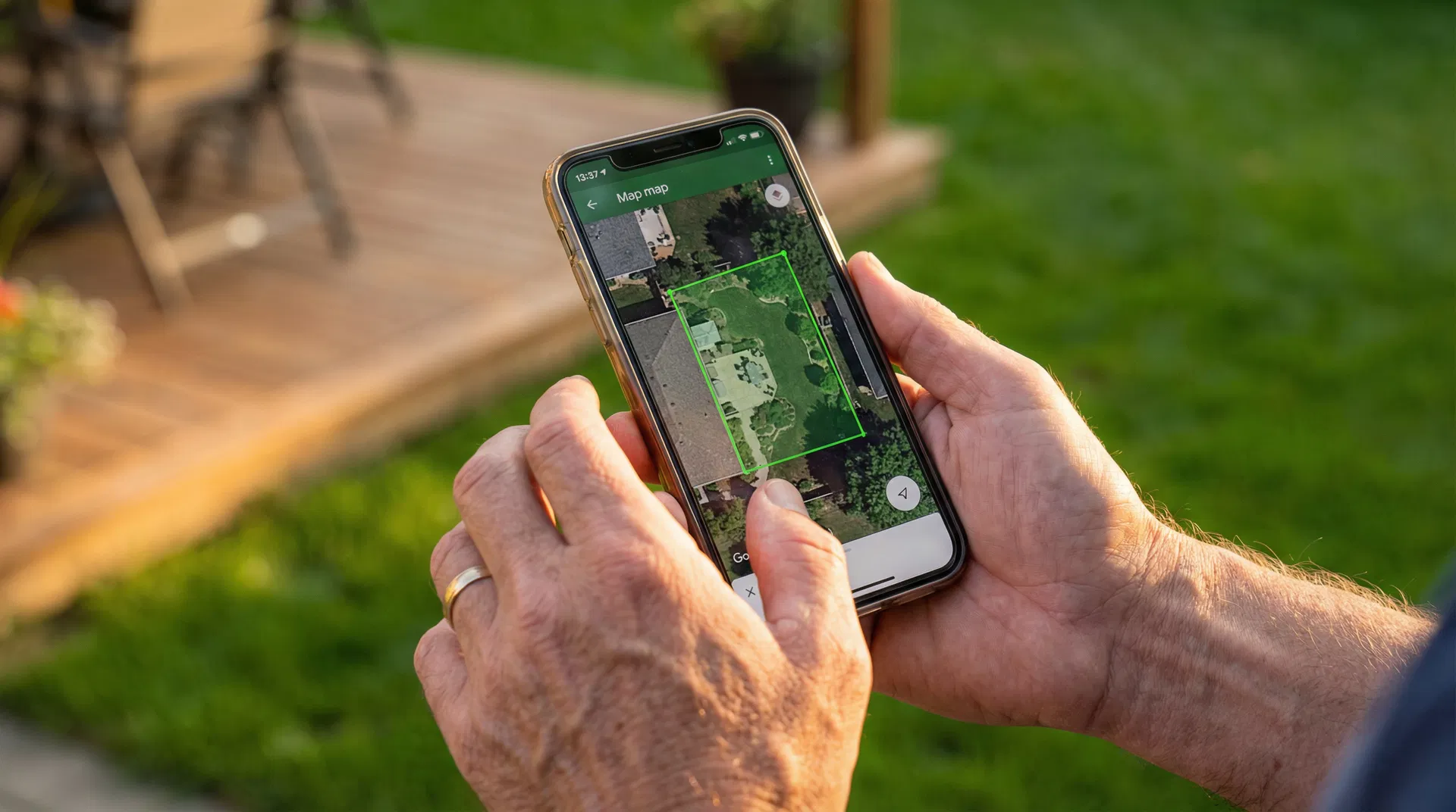 Person drawing on their backyard for a quote