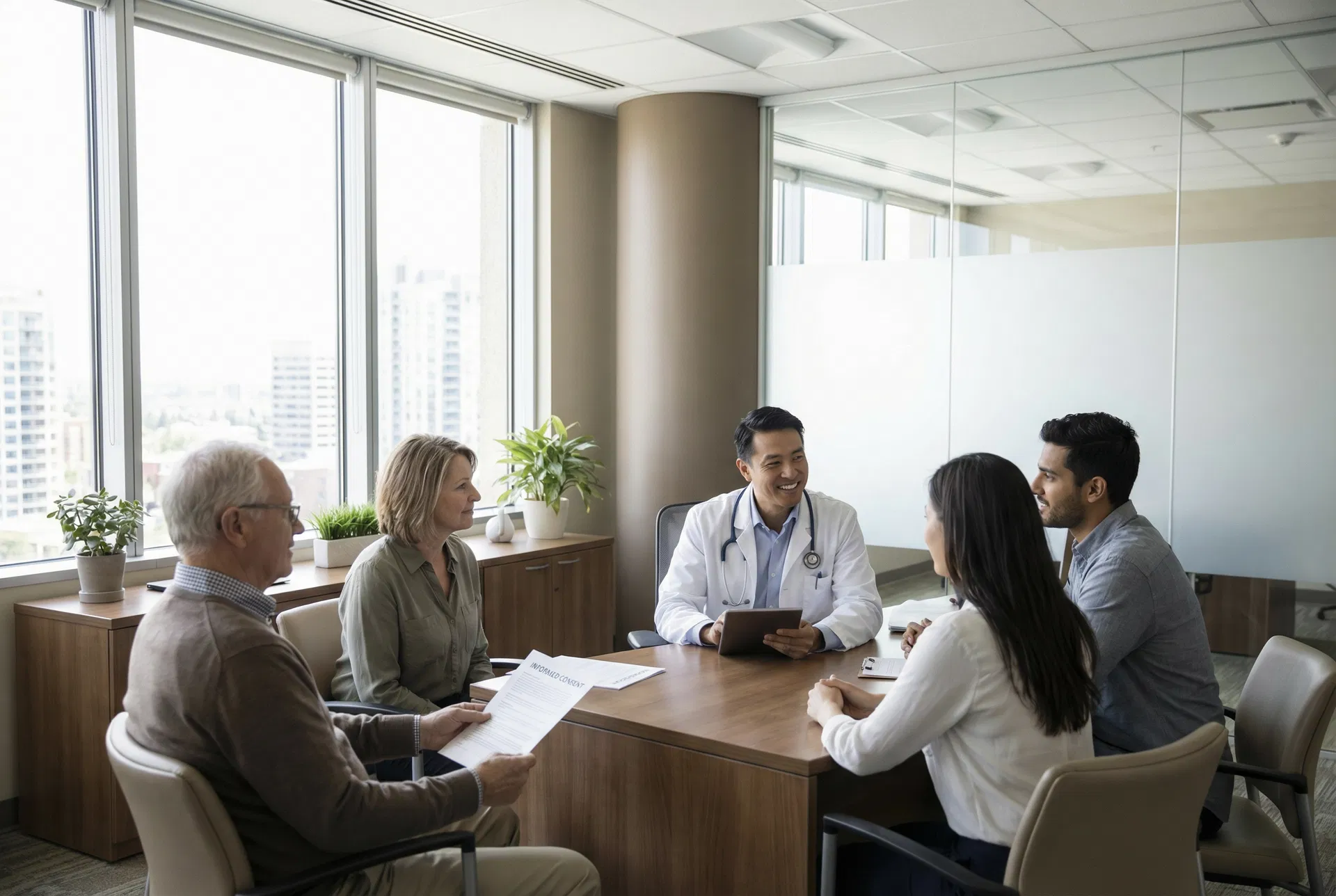 Individual reviewing clinical trial information