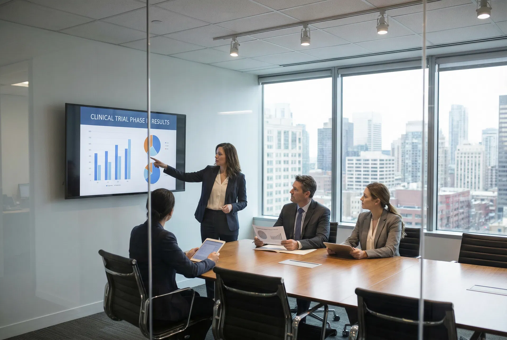 Sponsor team reviewing clinical trial recruitment program