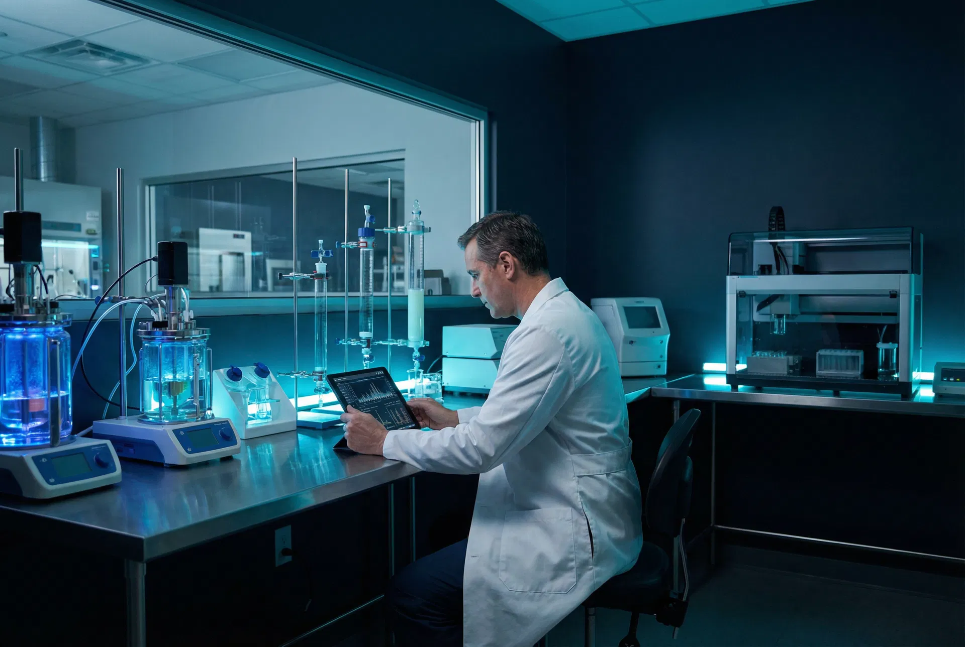 Clinical researcher reviewing trial data