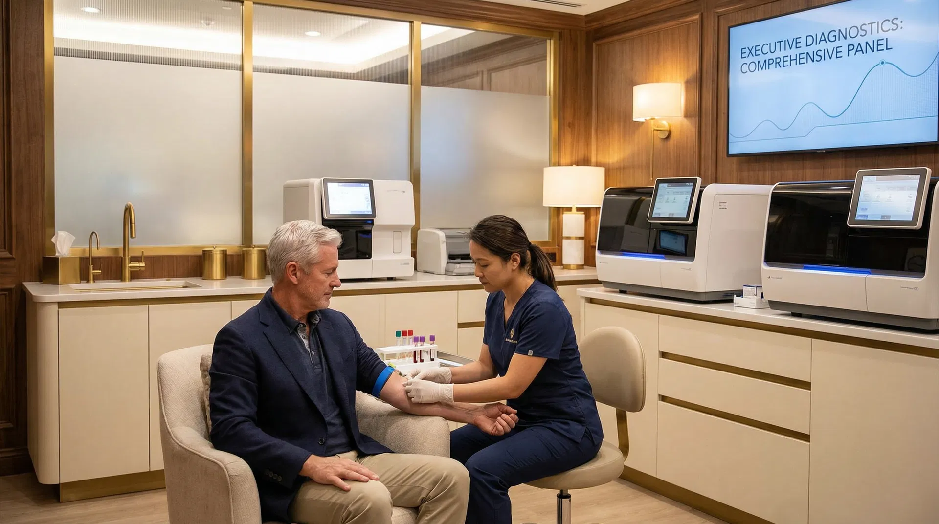 Executive health screening and comprehensive blood work at Alignia Wellness premium diagnostics lab in Boca Raton