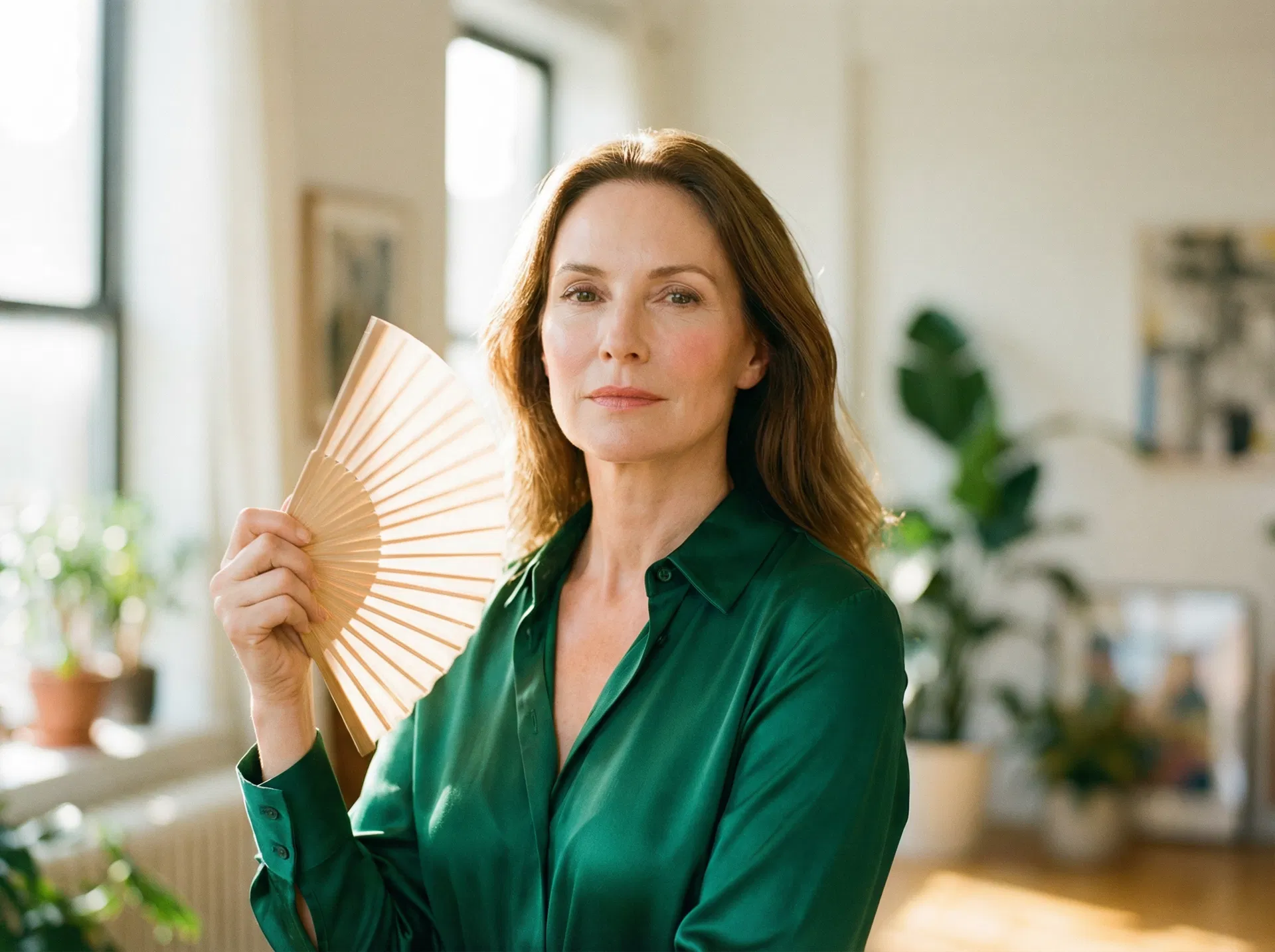 Woman experiencing hot flashes and night sweats — hormone therapy treatment at Alignia Wellness Boca Raton FL