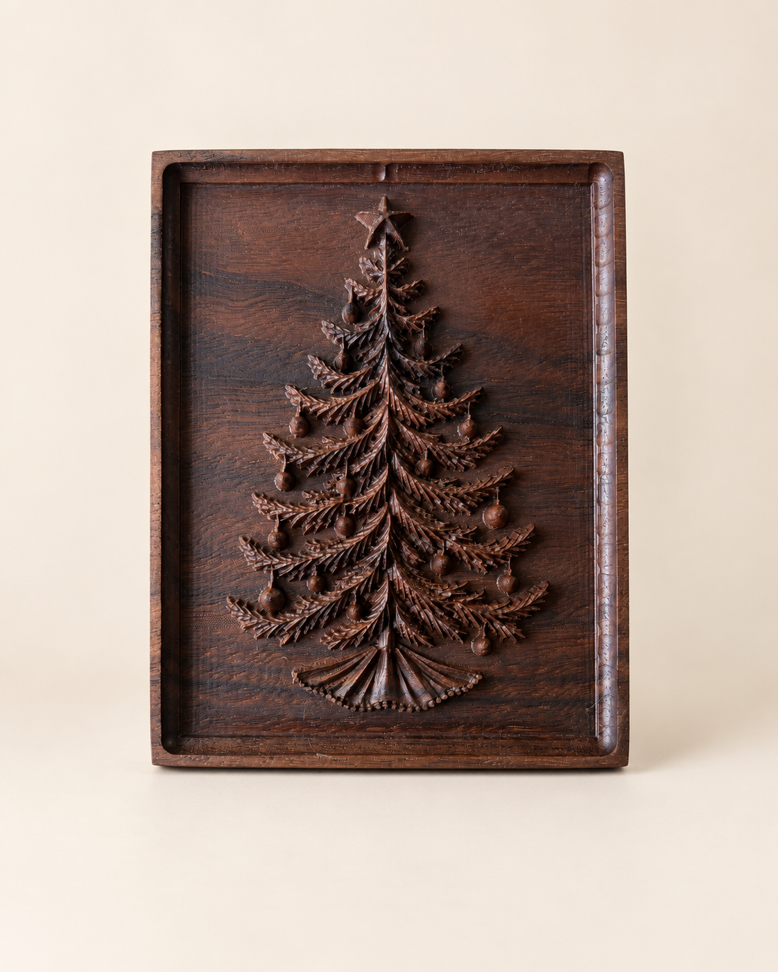Heirloom Christmas Tree 3D Relief Carving