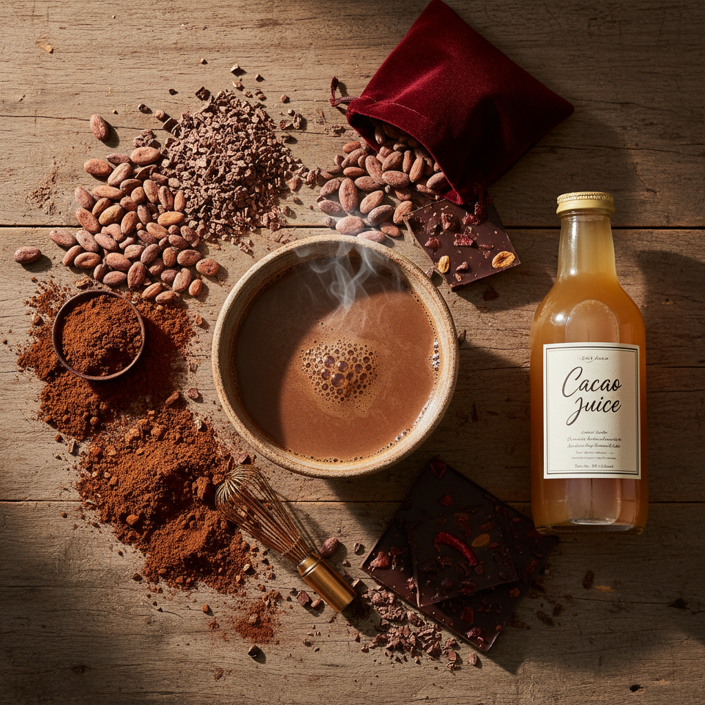 Cacao products and cacao juice varieties