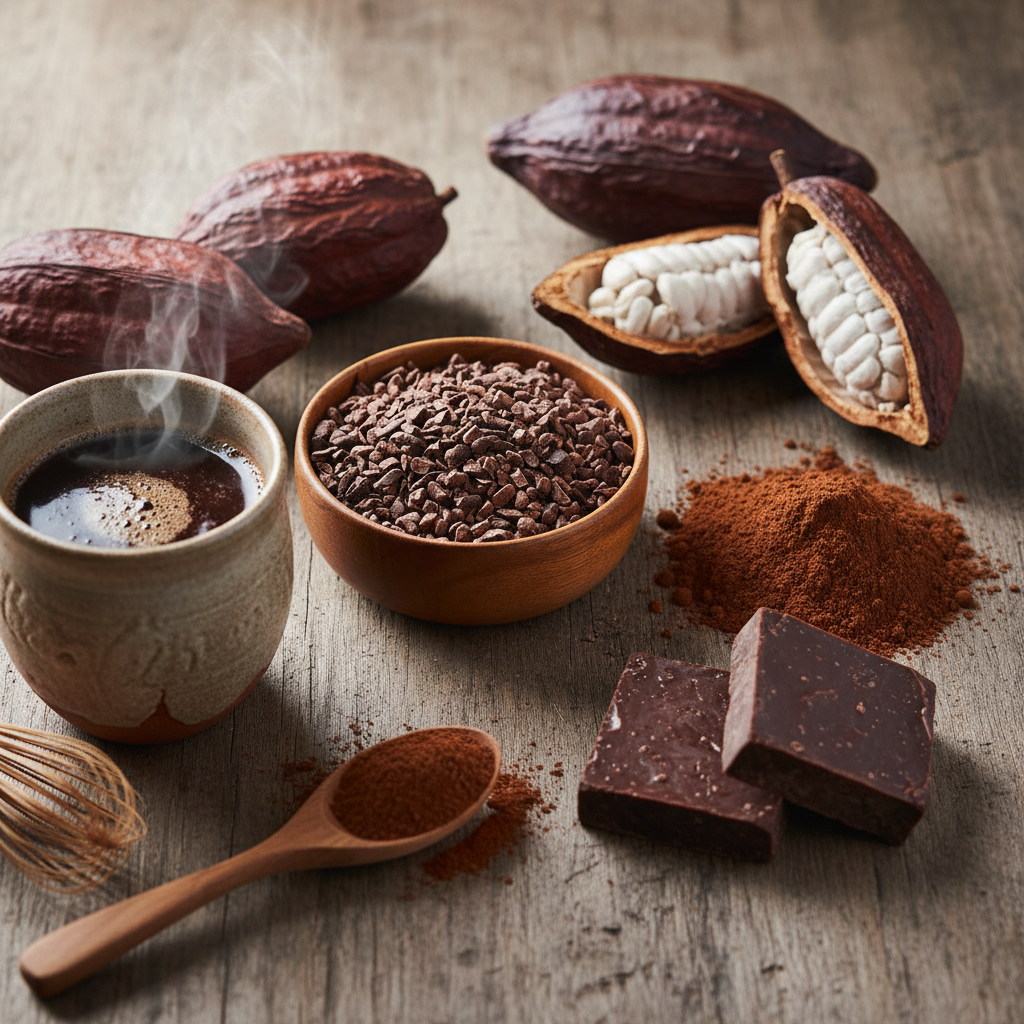 Cacao products and raw cacao varieties