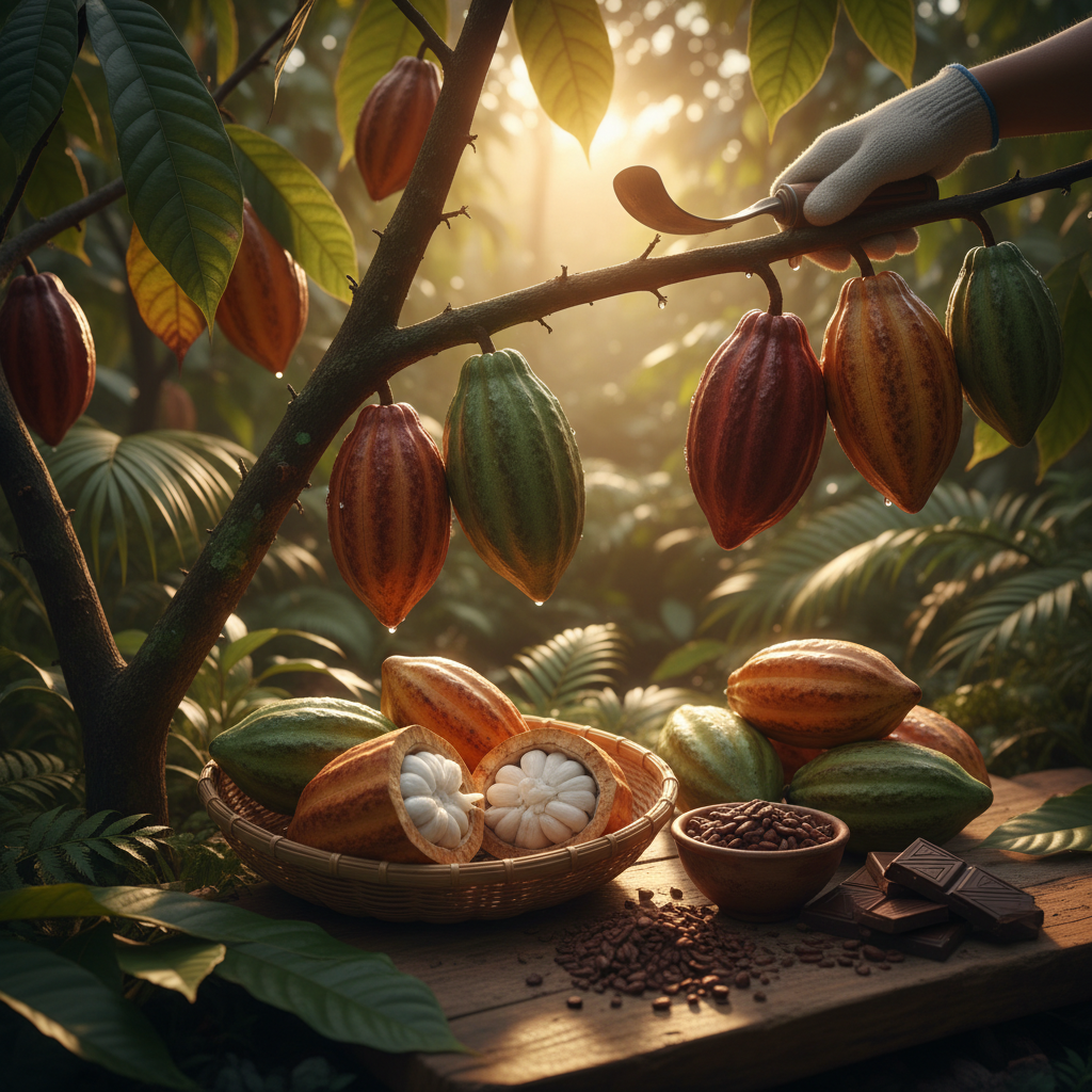 Harvesting cacao for cacao nibs benefits production