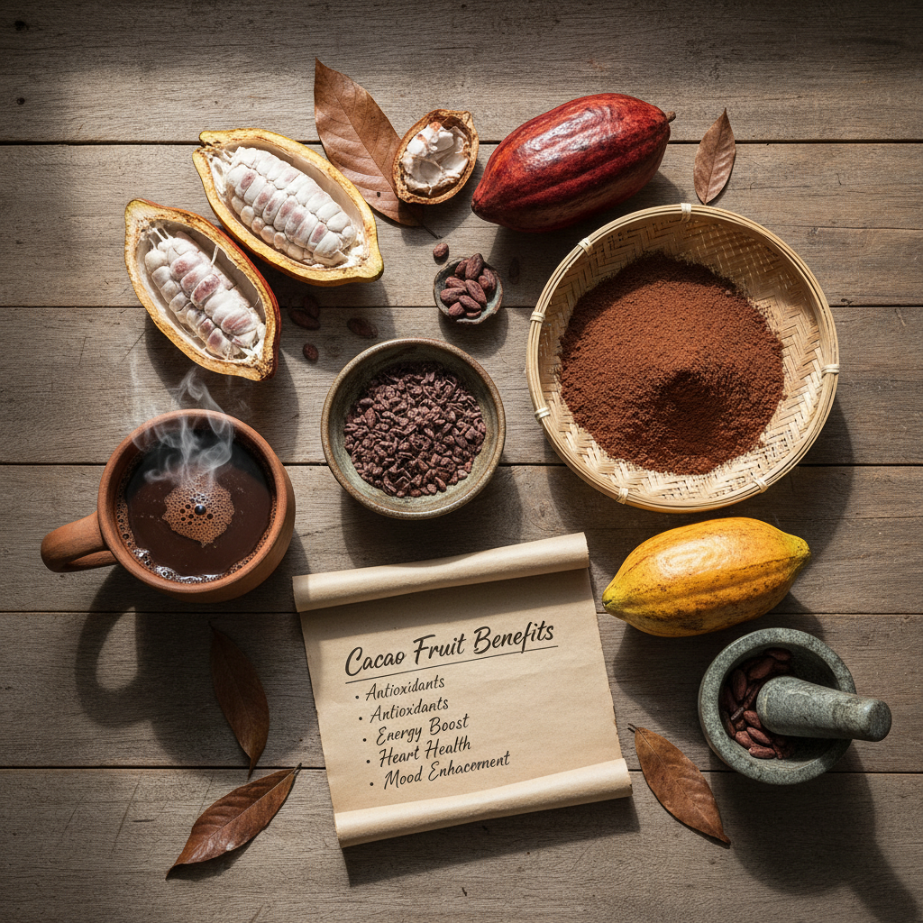 Cacao products and cacao fruit benefits varieties