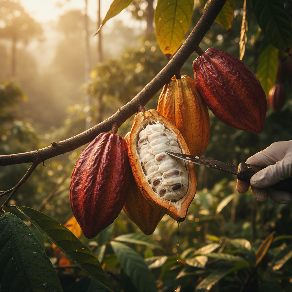 Harvesting cacao for cacao pulp production
