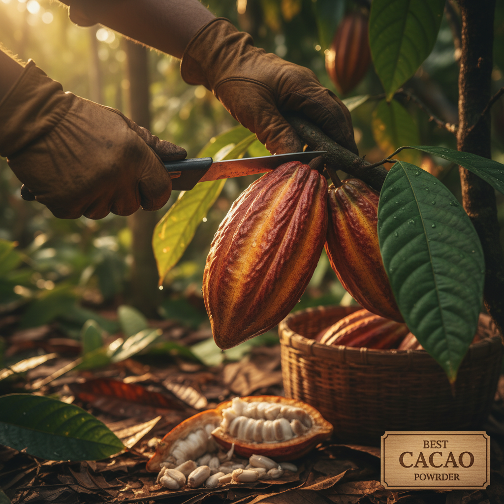 Harvesting cacao for best cacao powder production
