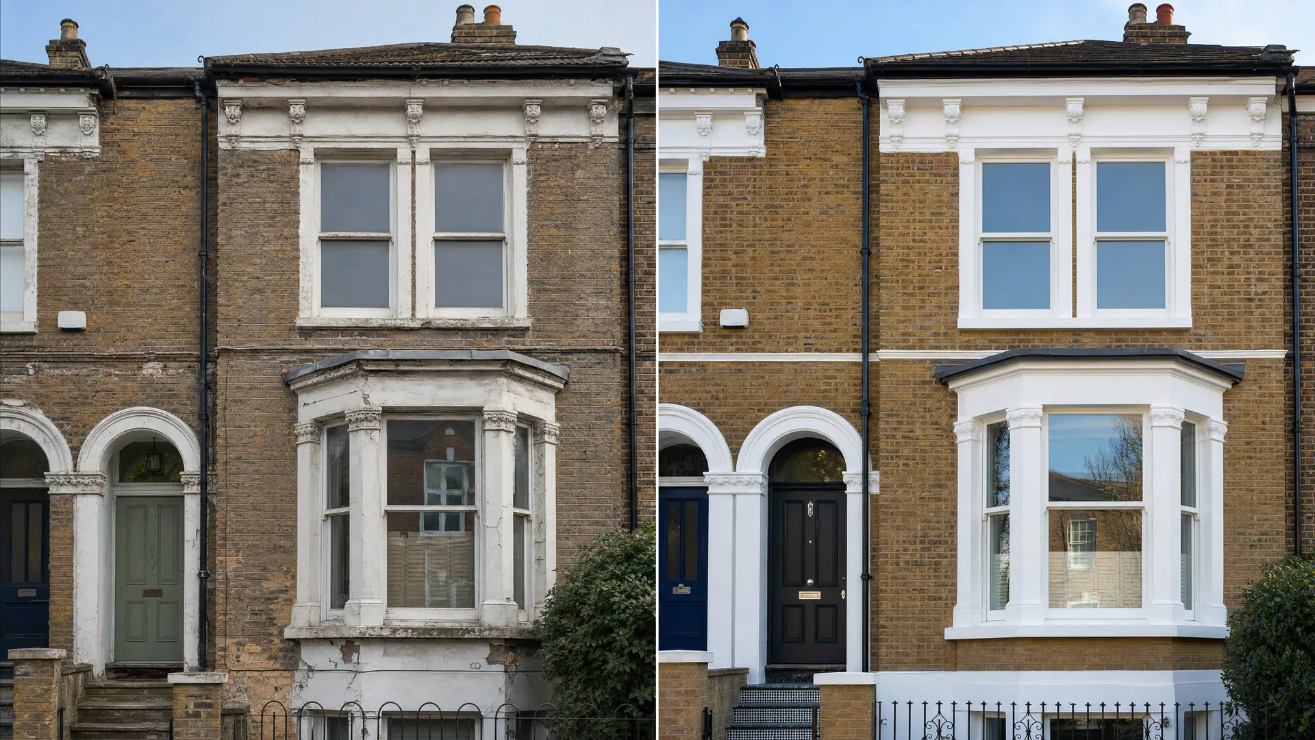 Before and after London townhouse restoration