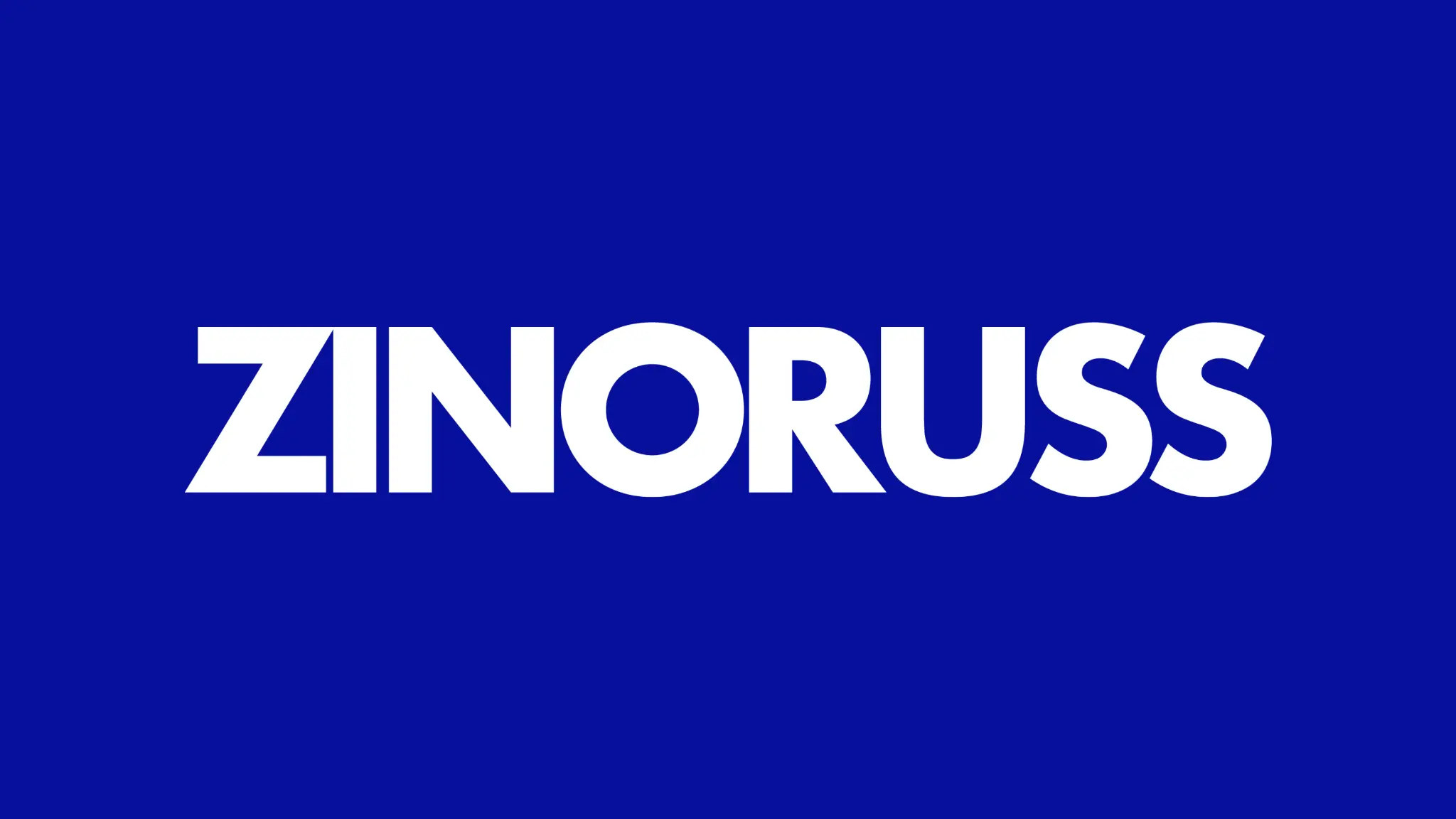 ZINORUSS Logo - 蓝底白字版（纯英文横版）