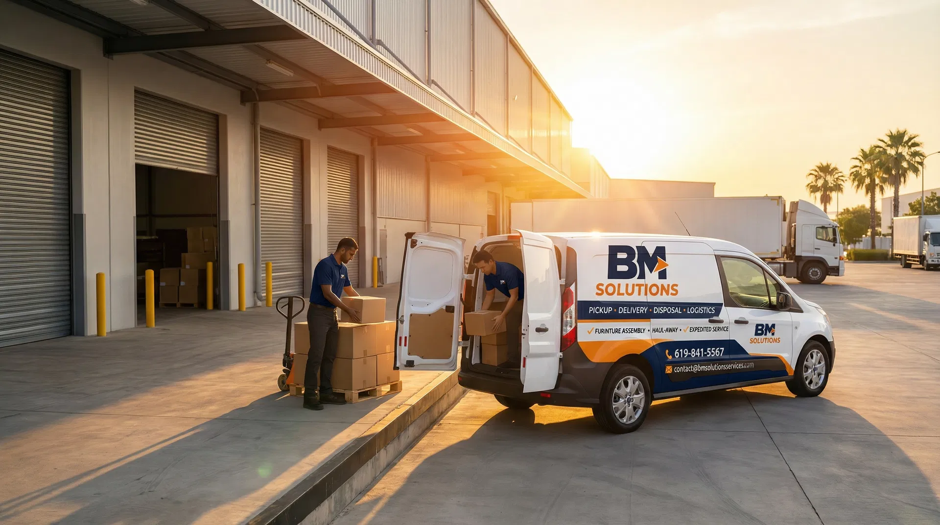 Logistics delivery truck on highway